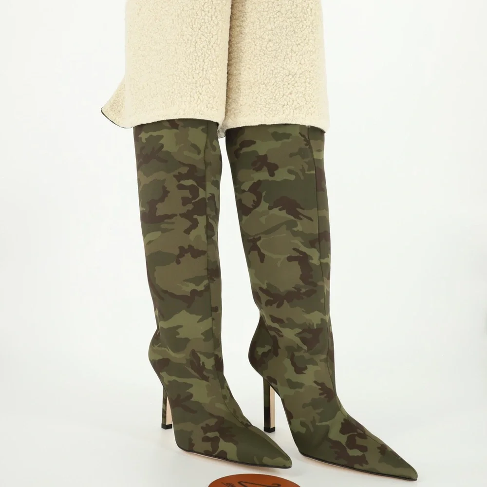 GOOD AMERICAN High Kickstand Over The Knee Boots With Sherpa‎